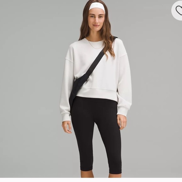 Lululemon Terry white optic Perfectly Oversized Cropped Crew sweatshirt 10 - Picture 1 of 10